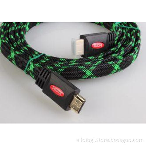 Gold plated flat yellow 3D HDMI Cables 1.5m support 1080p 3